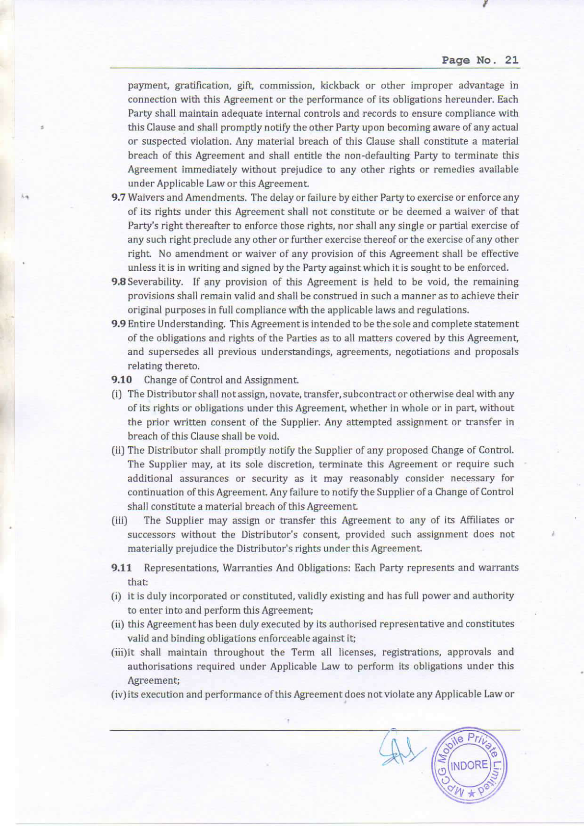OPPO Online Channel Distribution Agreement - page 22