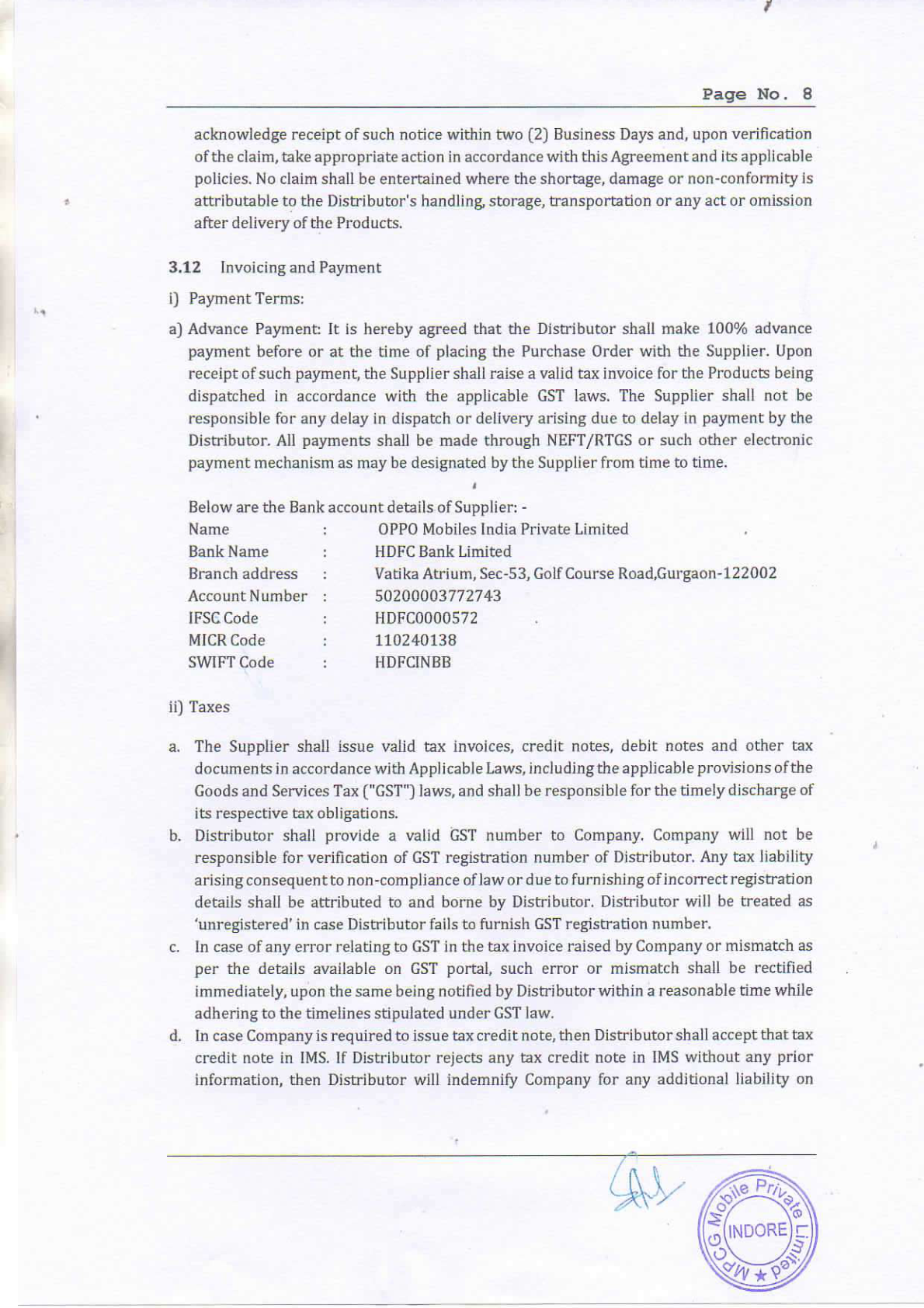 OPPO Online Channel Distribution Agreement - page 9