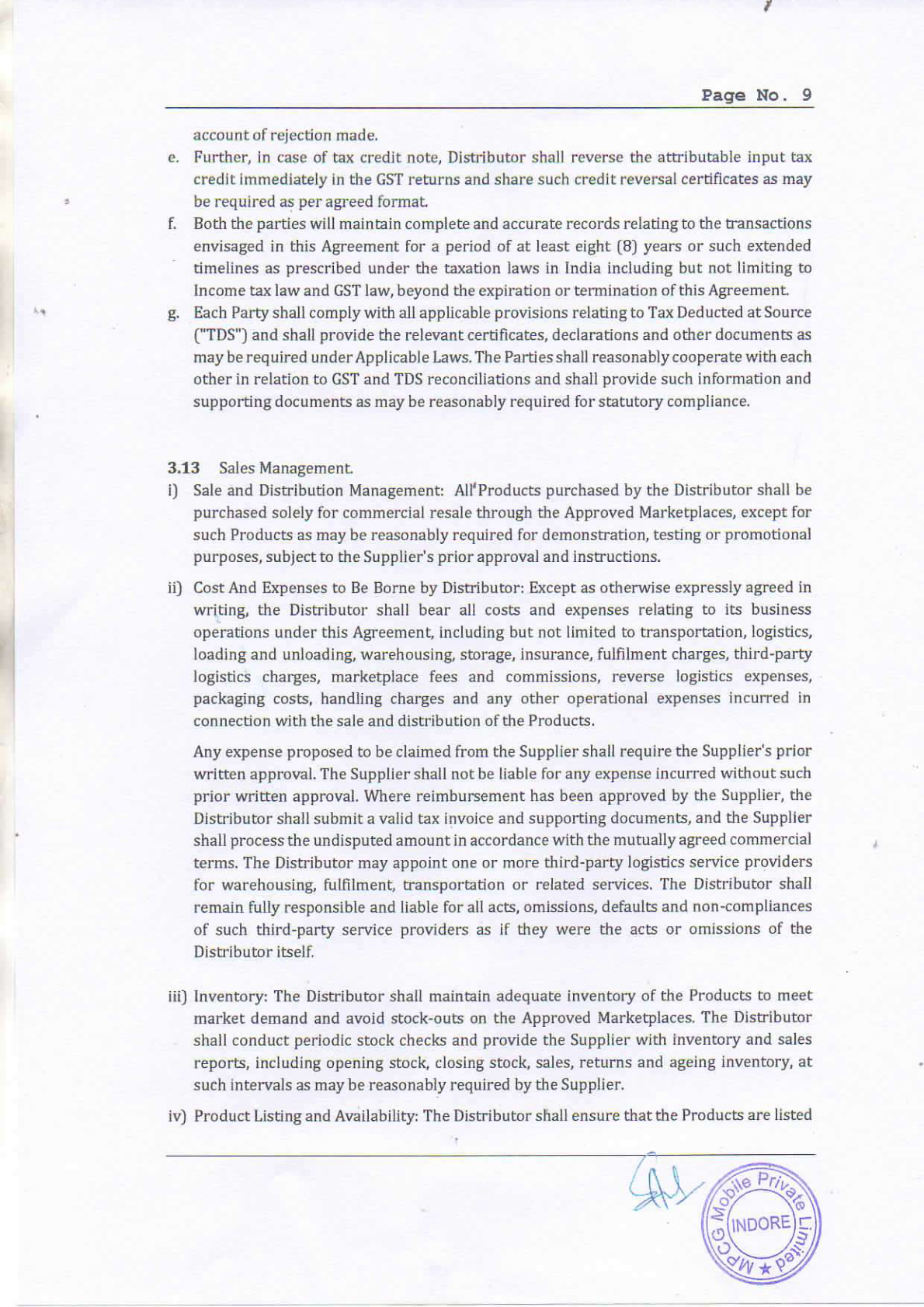 OPPO Online Channel Distribution Agreement - page 10