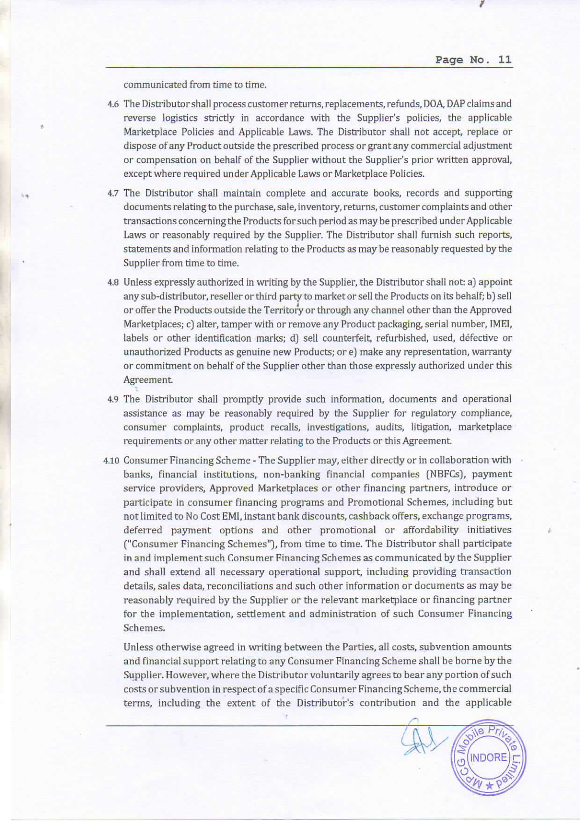 OPPO Online Channel Distribution Agreement - page 12