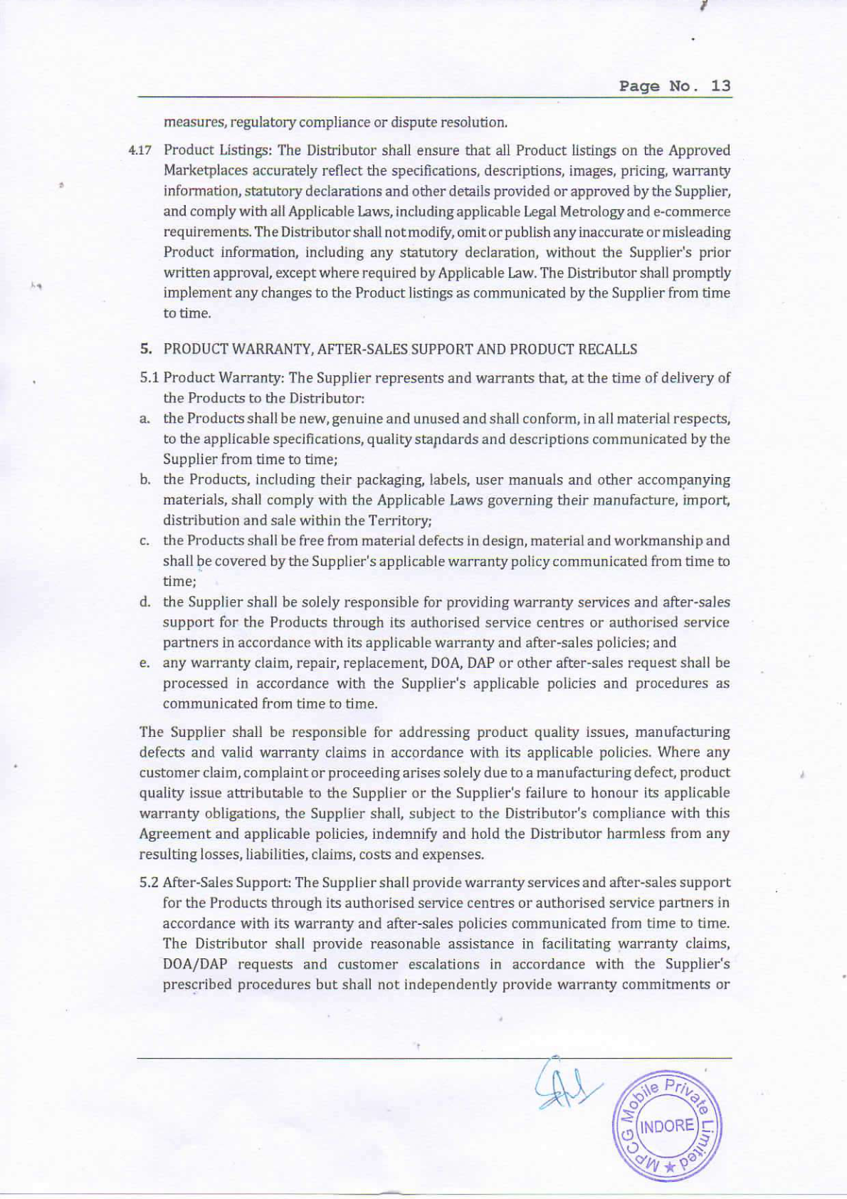 OPPO Online Channel Distribution Agreement - page 14