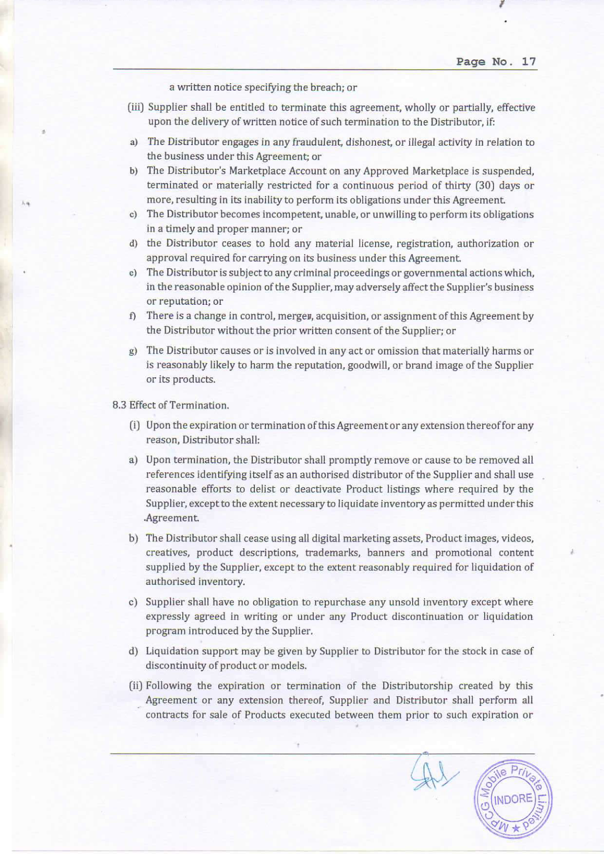 OPPO Online Channel Distribution Agreement - page 18
