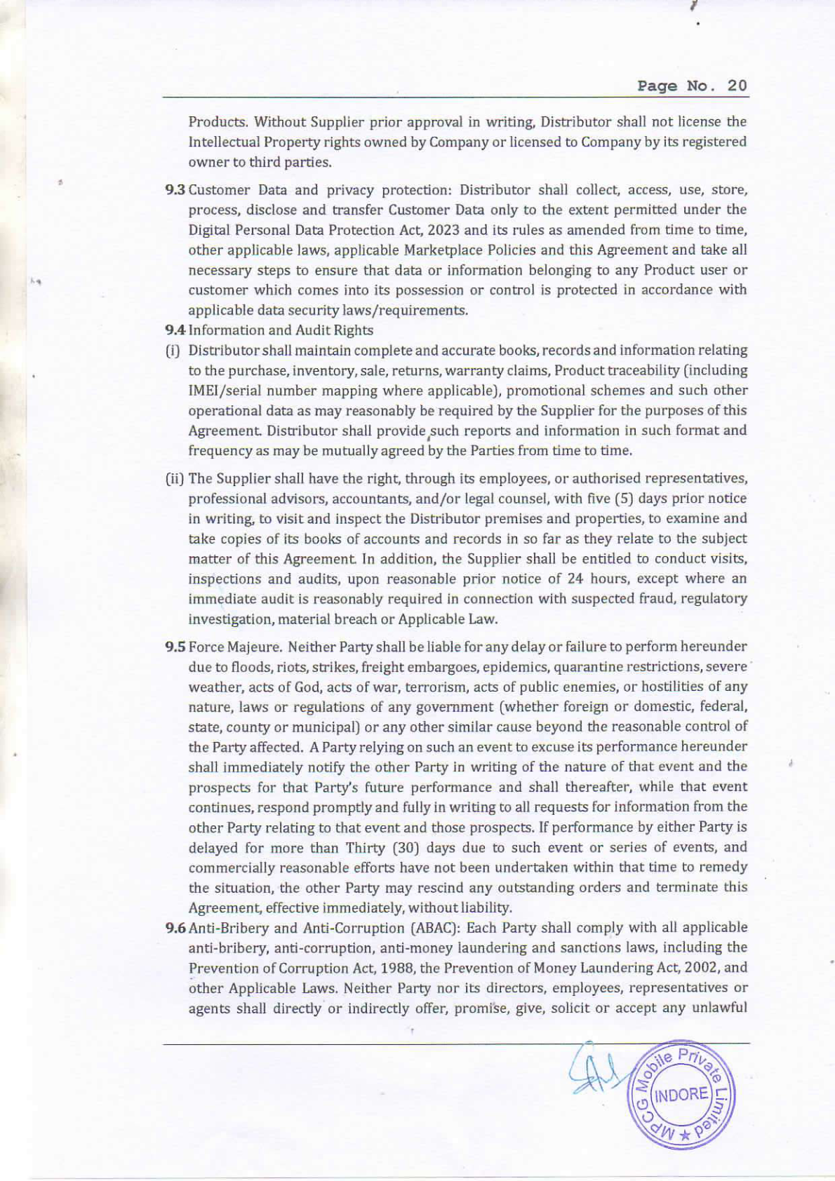 OPPO Online Channel Distribution Agreement - page 21