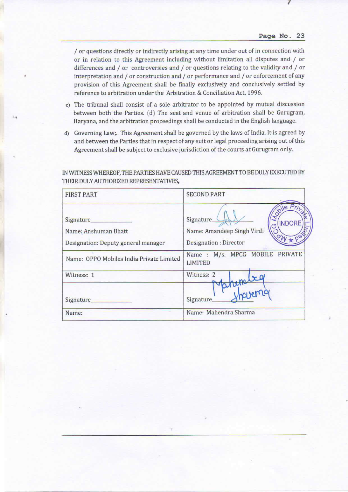 OPPO Online Channel Distribution Agreement - page 24