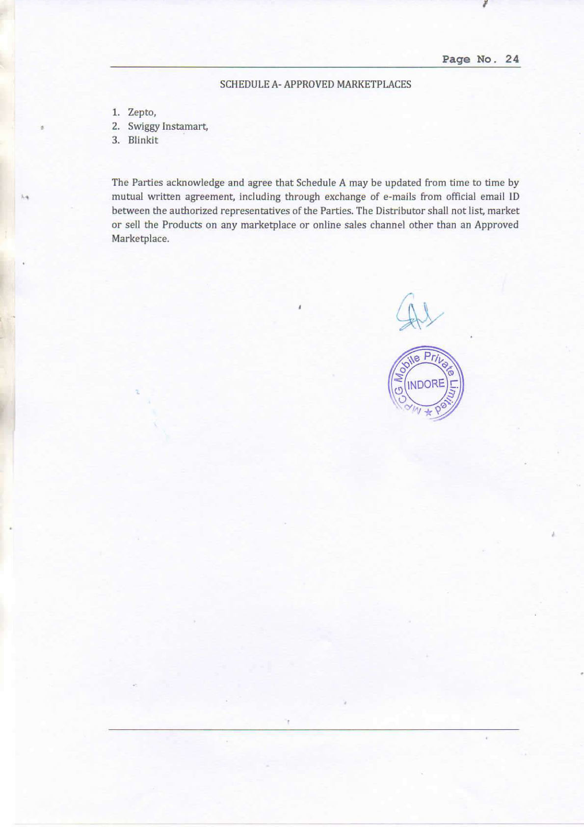 OPPO Online Channel Distribution Agreement - page 25